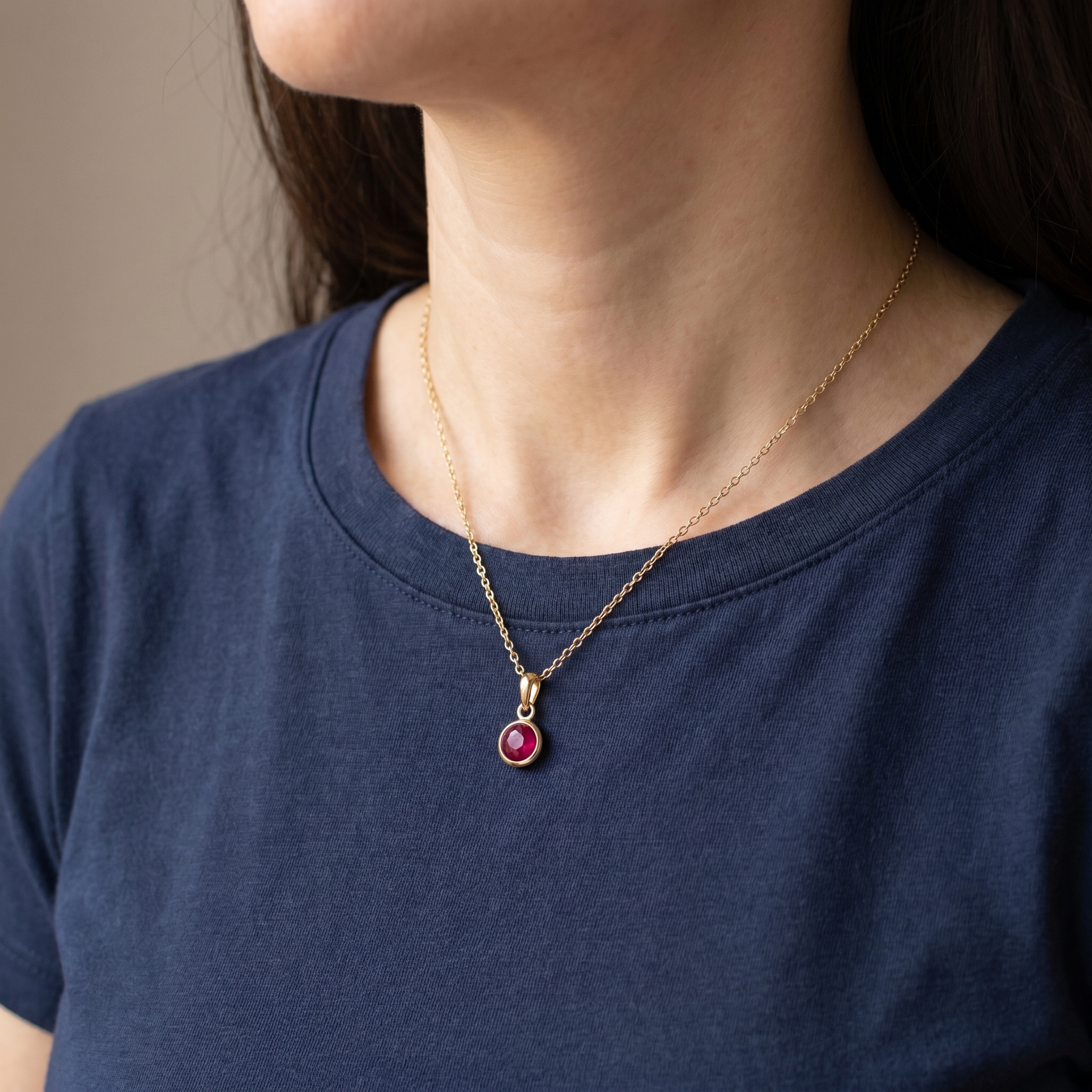 Ruby Necklace - Gold Plating