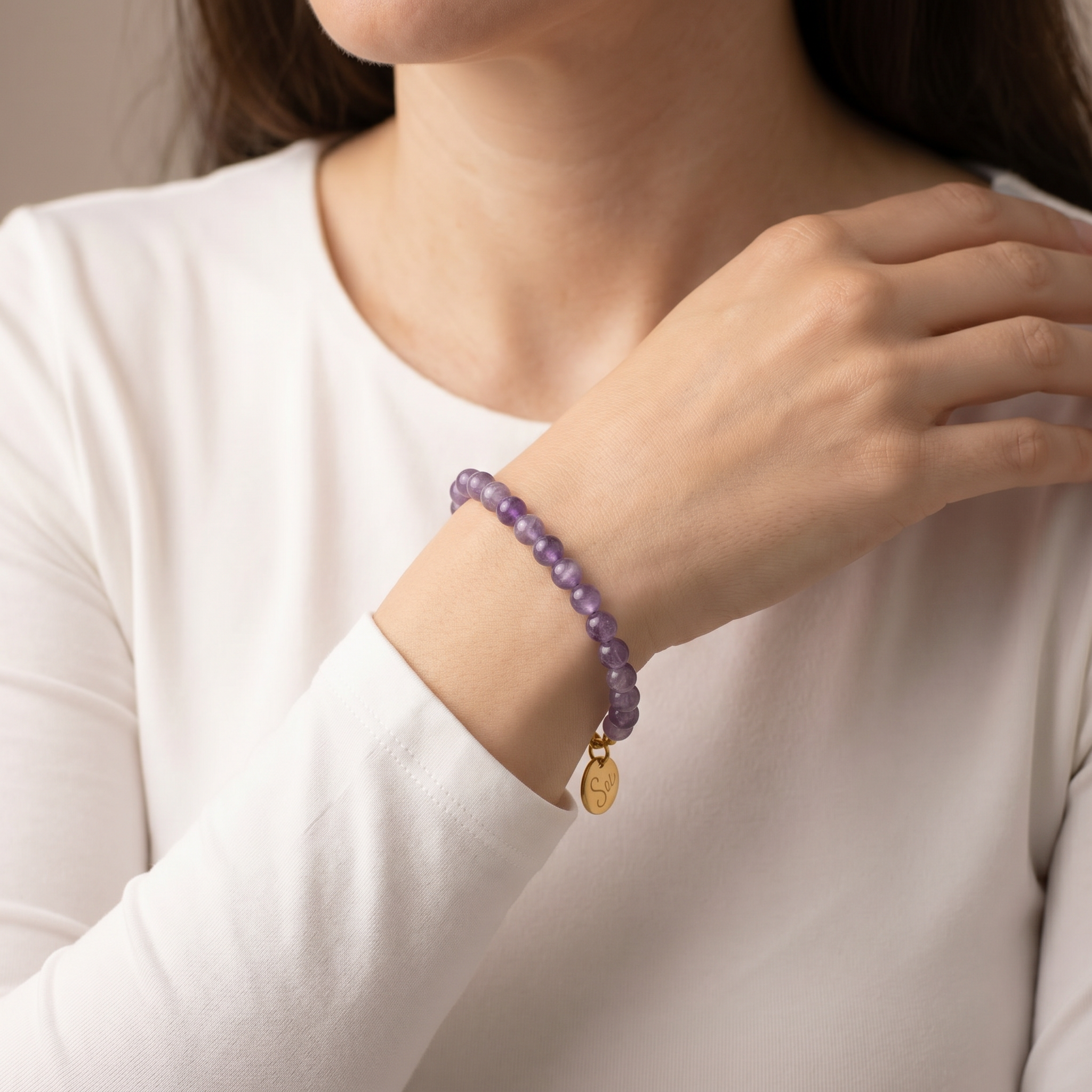 Amethyst Bracelet - Gold Alloy