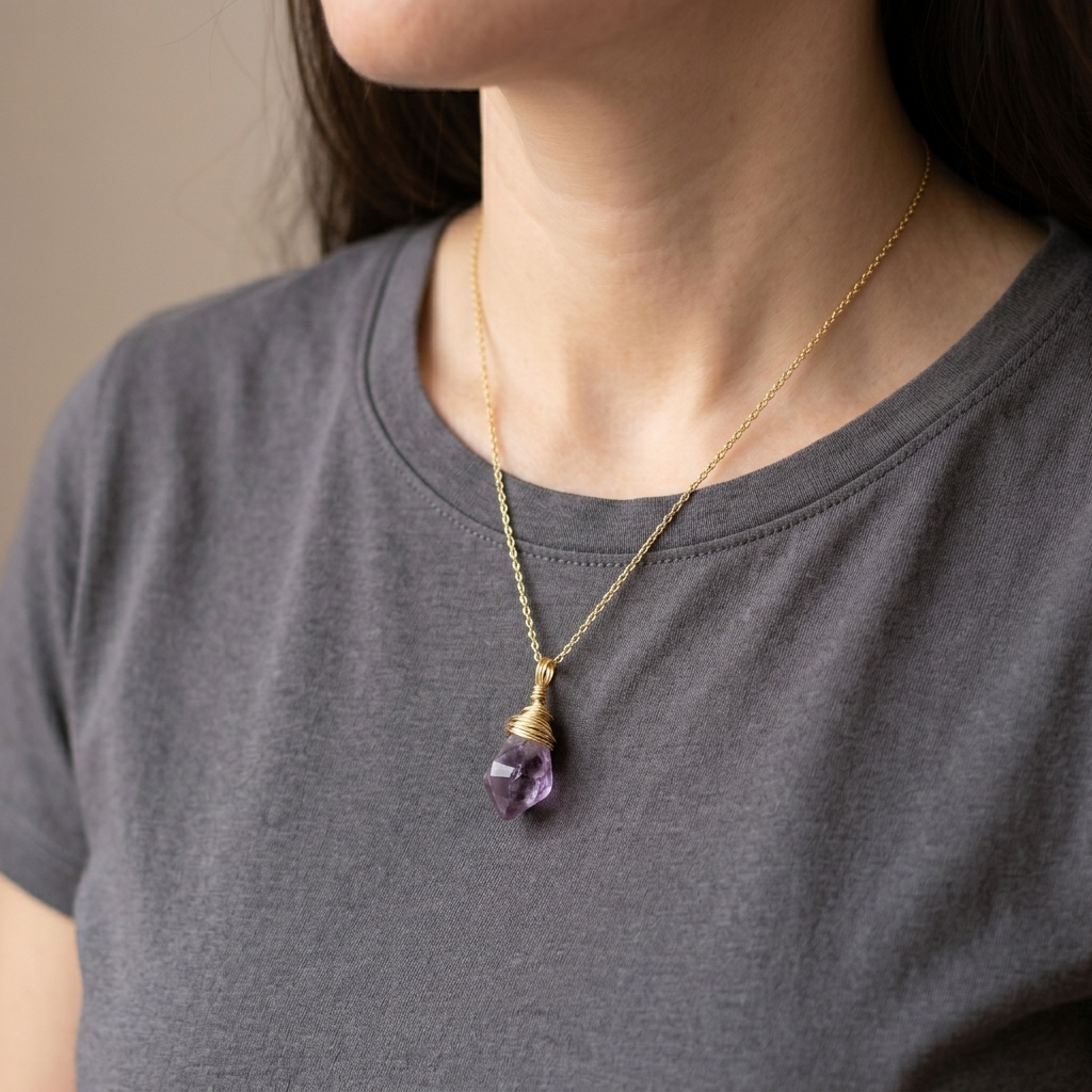 Amethyst Necklace - Elegant Pendant