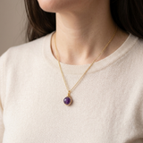 Amethyst Necklace - Sphere with Copper