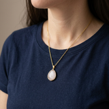 Clear Quartz Necklace - Medallion