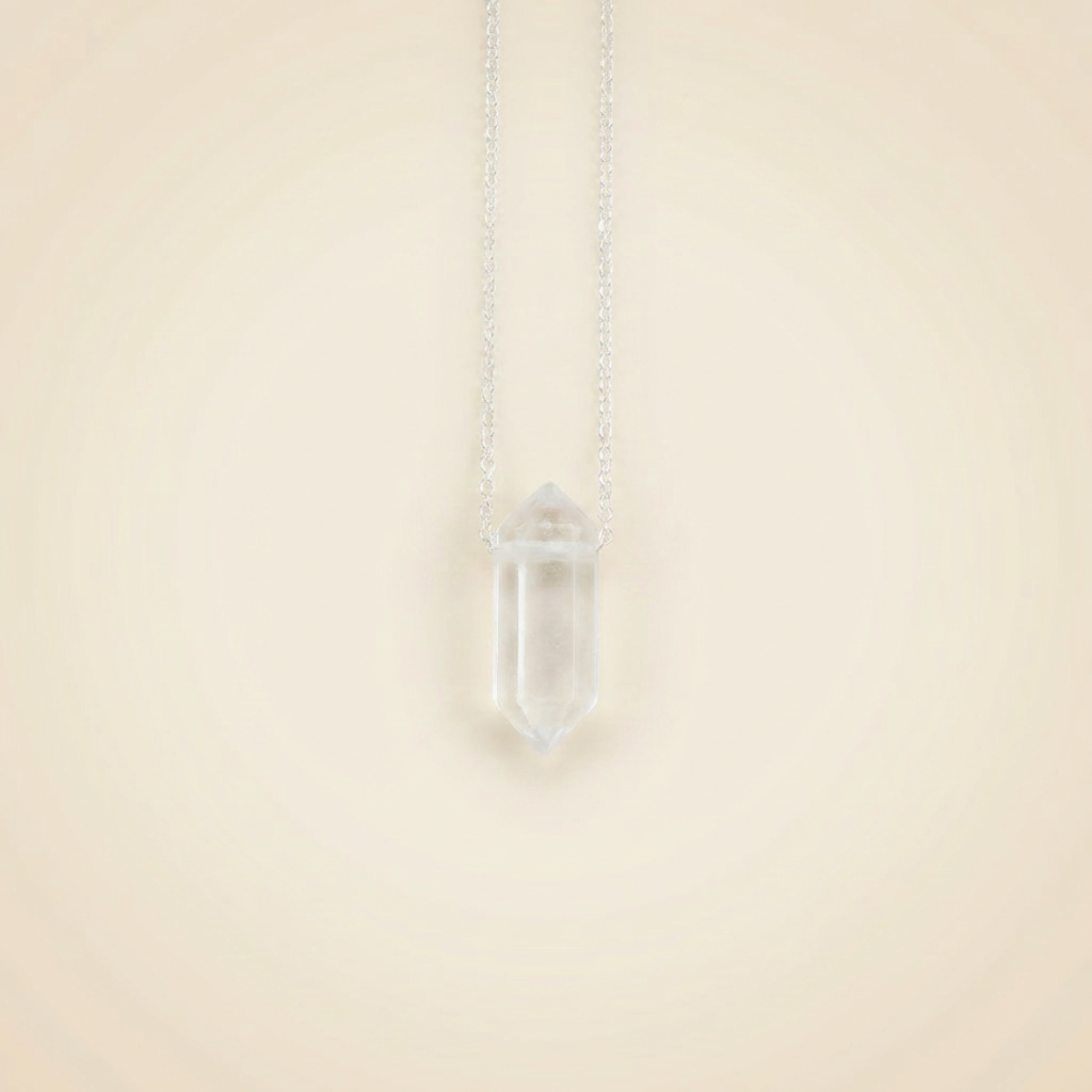 Clear Quartz Necklace - Gold Plating