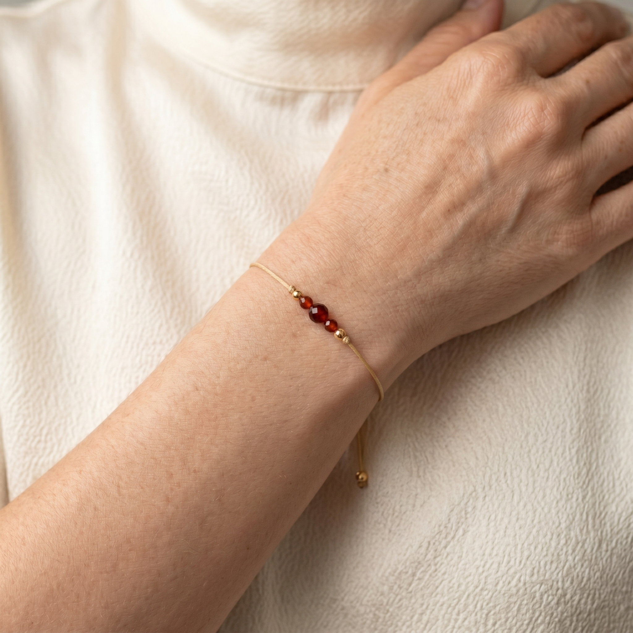 Carnelian Bracelet - Natural Cord