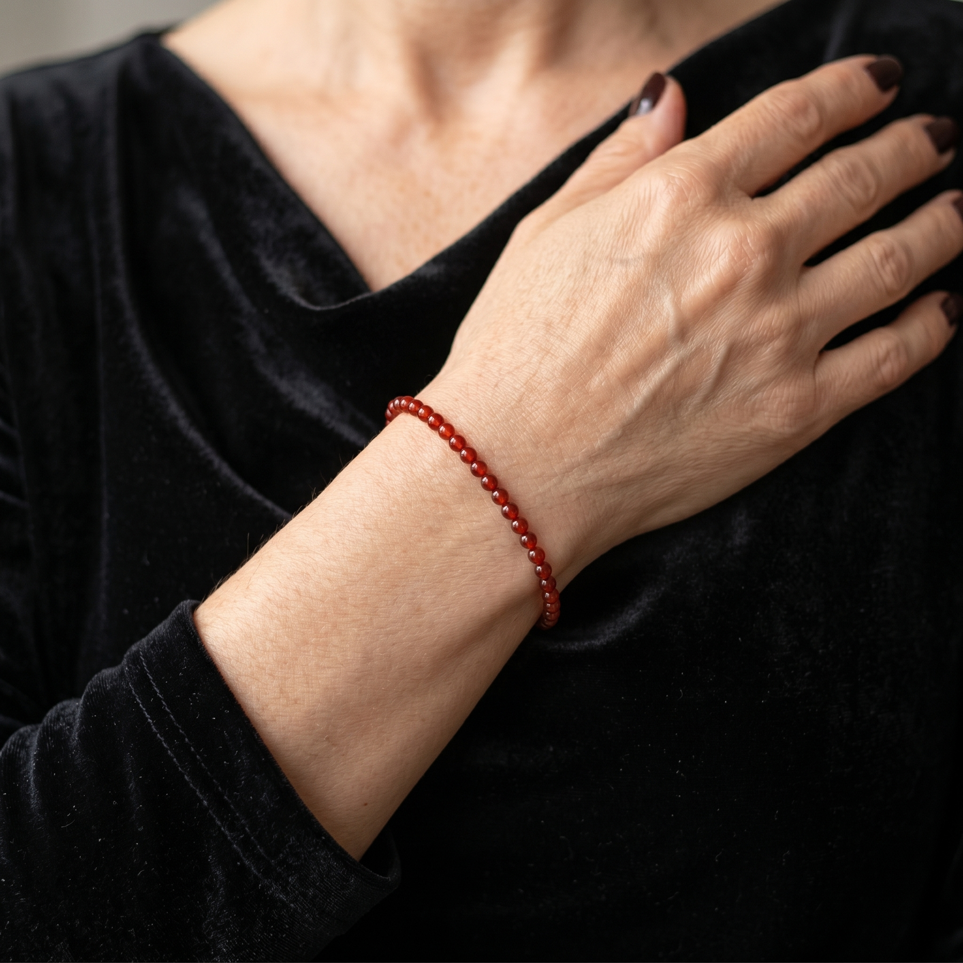 Carnelian Bracelet - Pearls