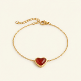 Carnelian Bracelet - Heart Shape