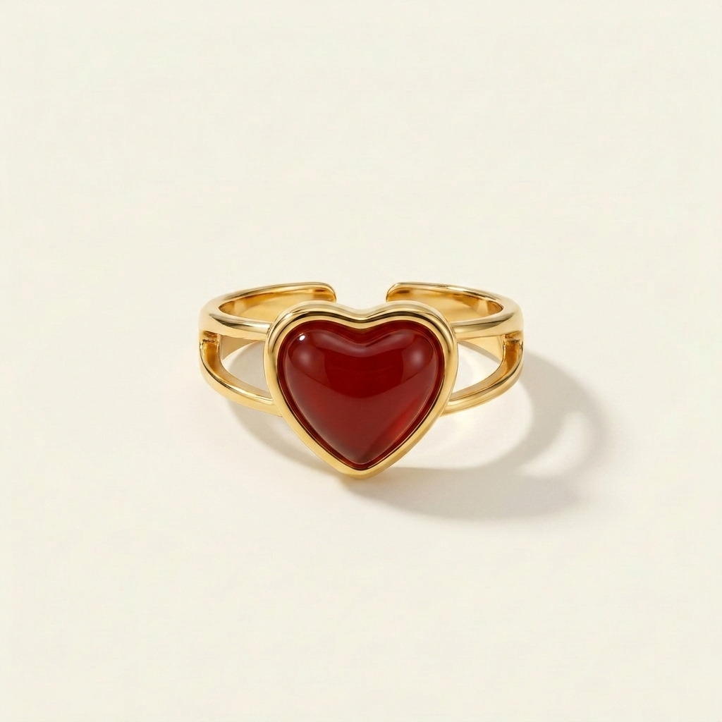 Carnelian Ring - Heart Shape