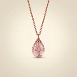 Tree of Life Necklace - Copper & Rose Quartz