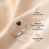 Obsidian Ring - Pearl Cut