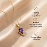 Amethyst Necklace - Natural Stone with Crystals