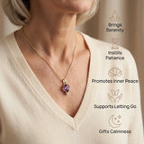 Amethyst Necklace - Natural Stone with Crystals