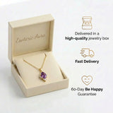 Amethyst Necklace - Natural Stone with Crystals