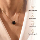Tourmaline Necklace - Raw Stone in Silver with Gold Plating