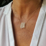 Clear Quartz Necklace - Multiple Pendants