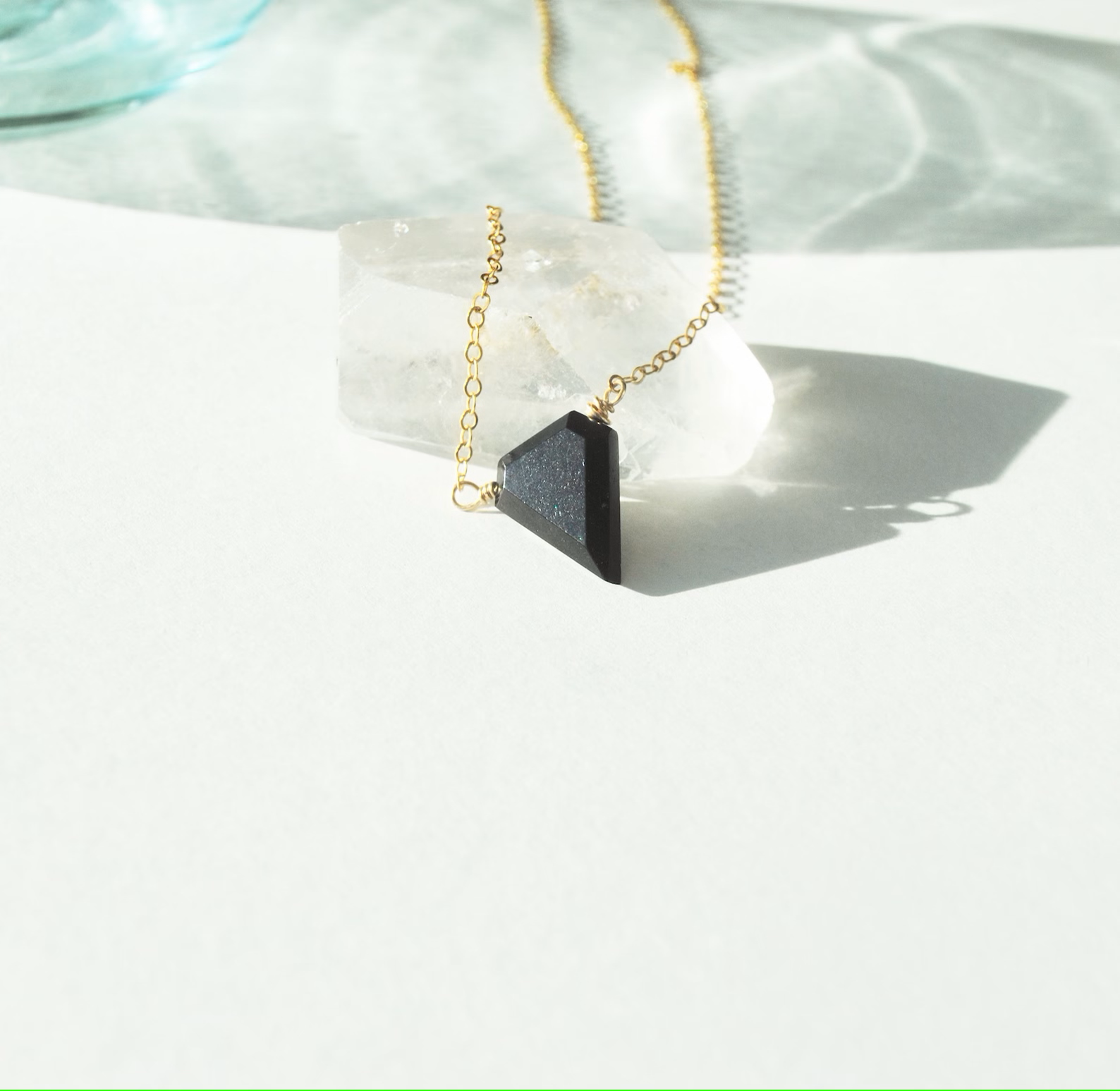 Obsidian Necklace - Triangle Pendant