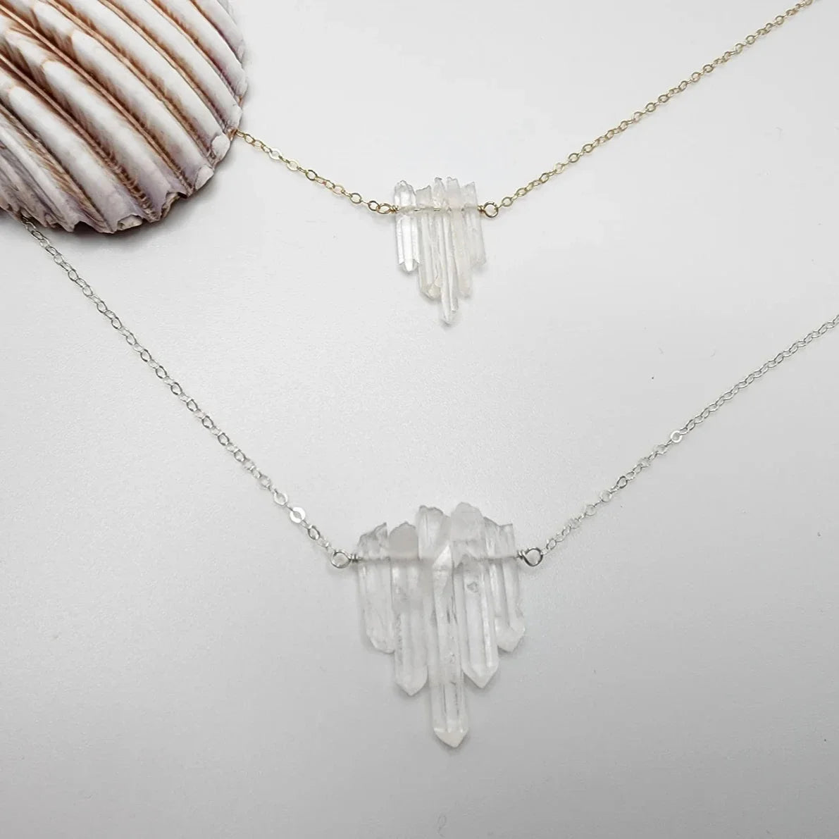 Clear Quartz Necklace - Multiple Pendants