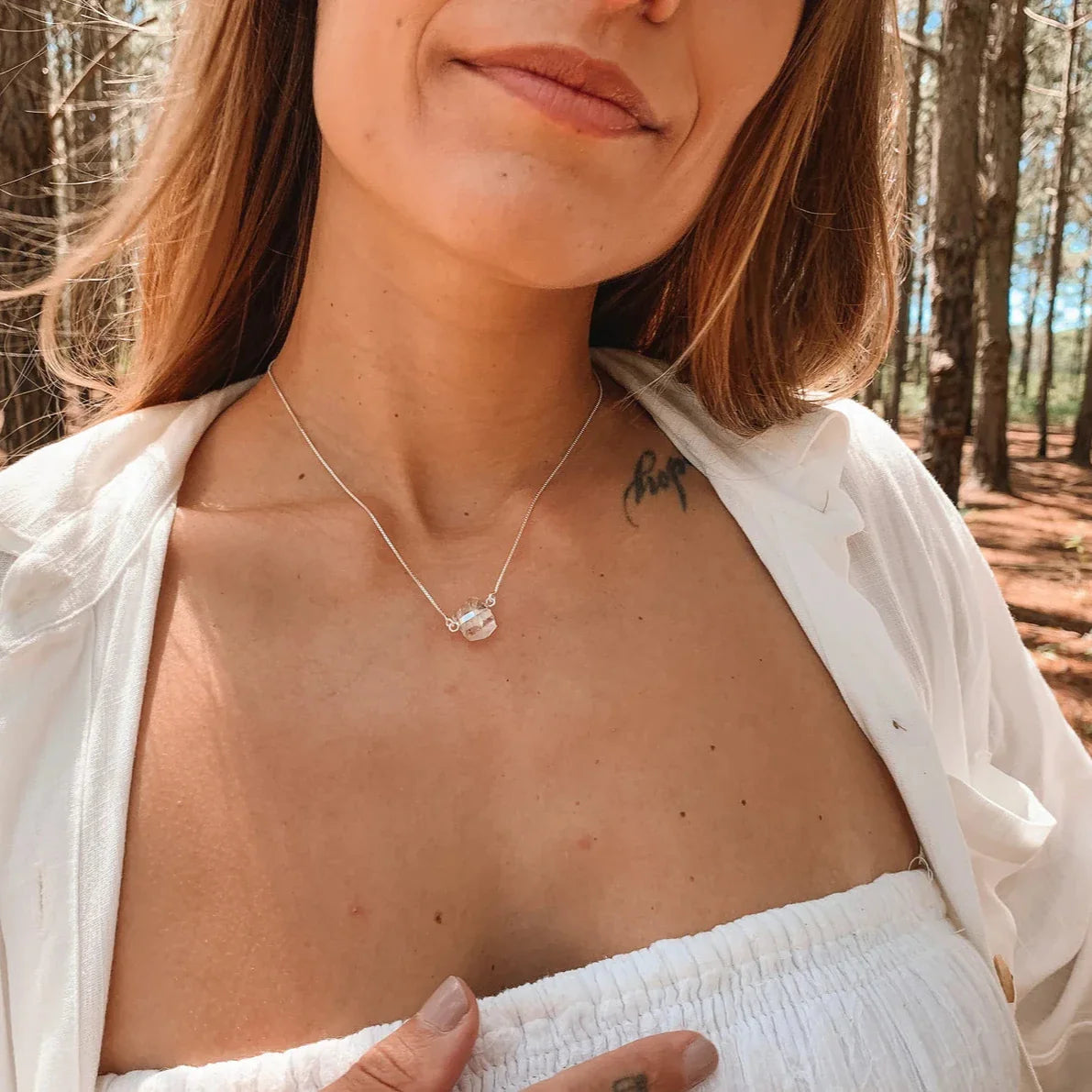 Clear Quartz Necklace - Unprocessed Raw Stone