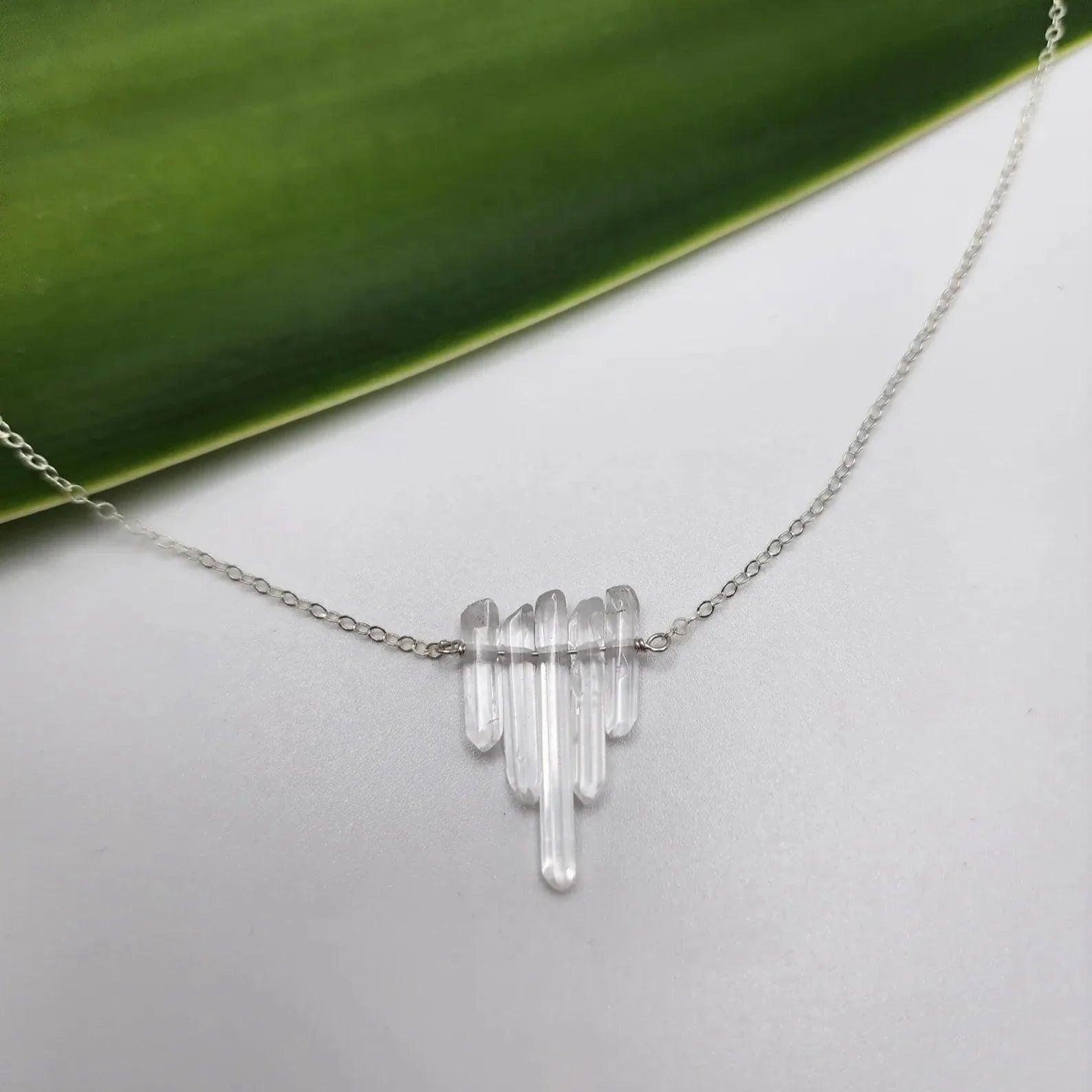 Clear Quartz Necklace - Multiple Pendants