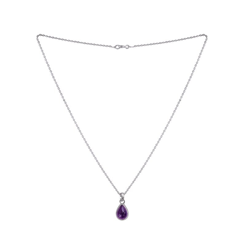 Amethyst Necklace - Bead Pendant S925 Silver