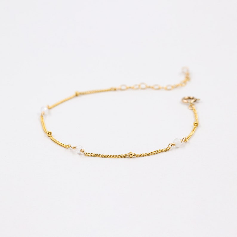 Moonstone Bracelet - S925 Silver with Gold Plating