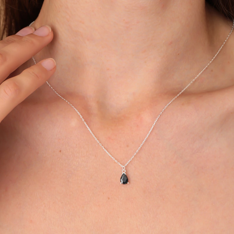 Obsidian Necklace - Teardrop Shape S925 Silver