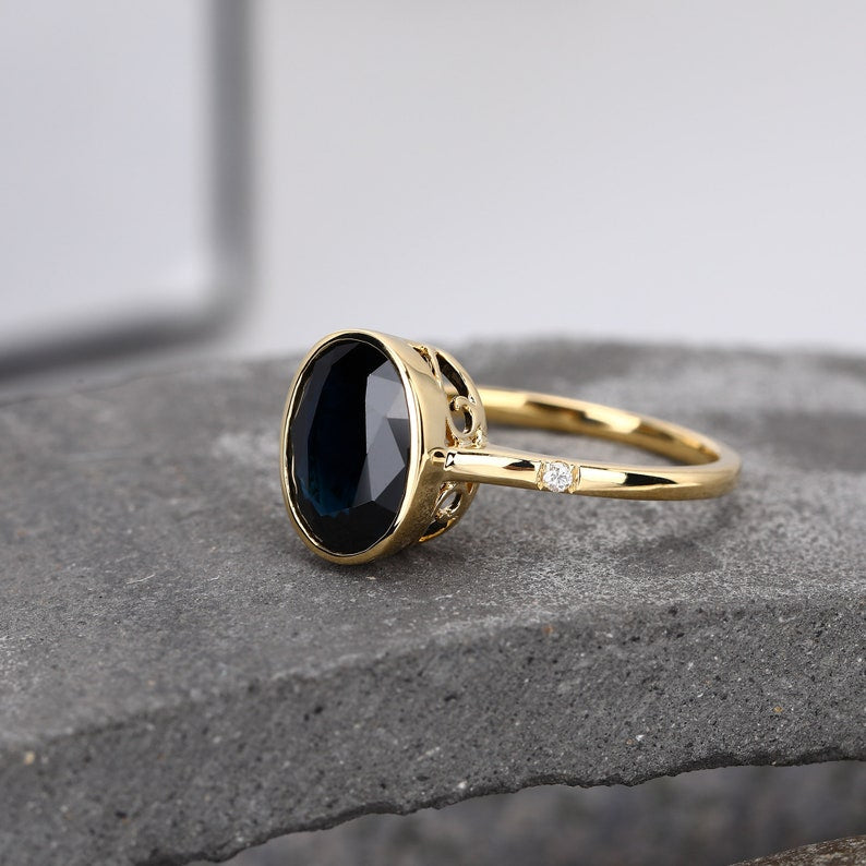 Schwarzer Onyx Ring - Nachtzauber