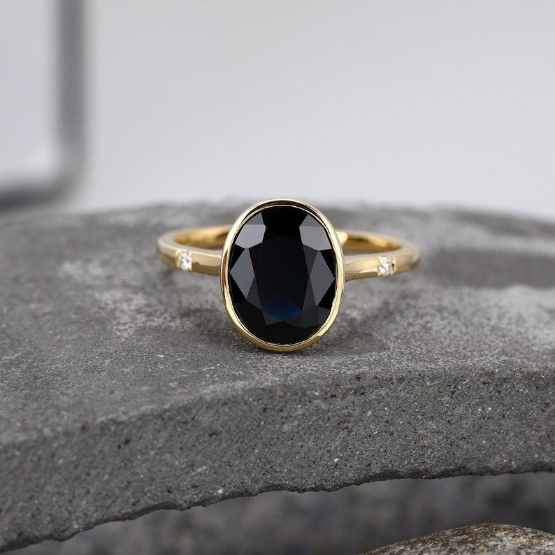 Schwarzer Onyx Ring - Nachtzauber