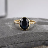 Schwarzer Onyx Ring - Nachtzauber
