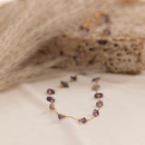 Amethyst Necklace - Raw Beads S925 Silver