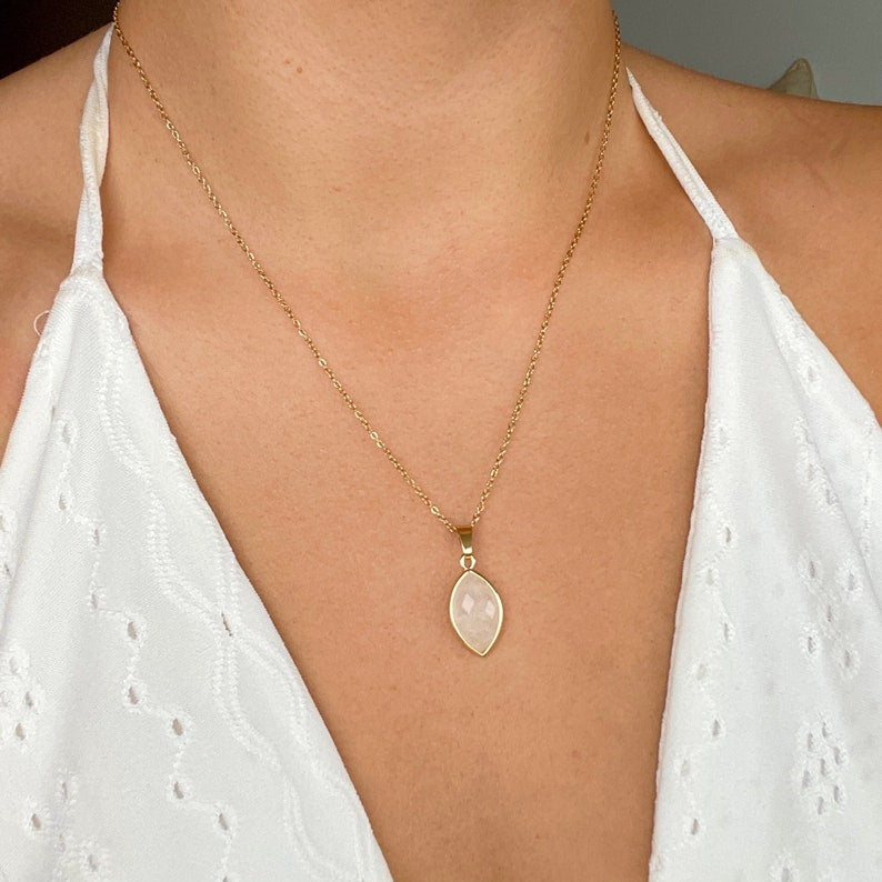 Clear Quartz Necklace - Teardrop Shape