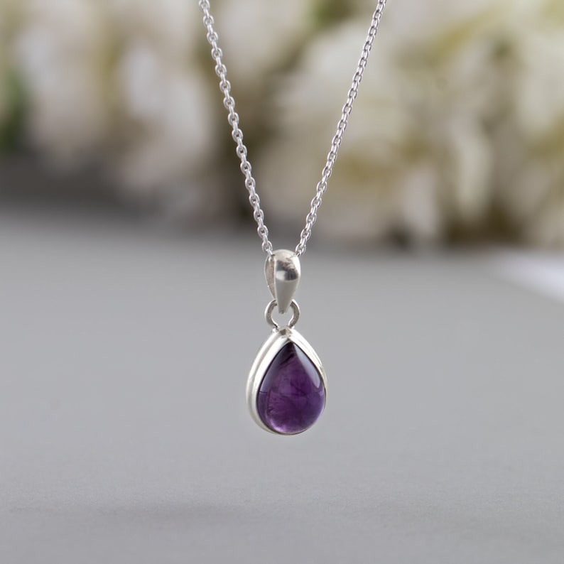 Amethyst Necklace - Bead Pendant S925 Silver