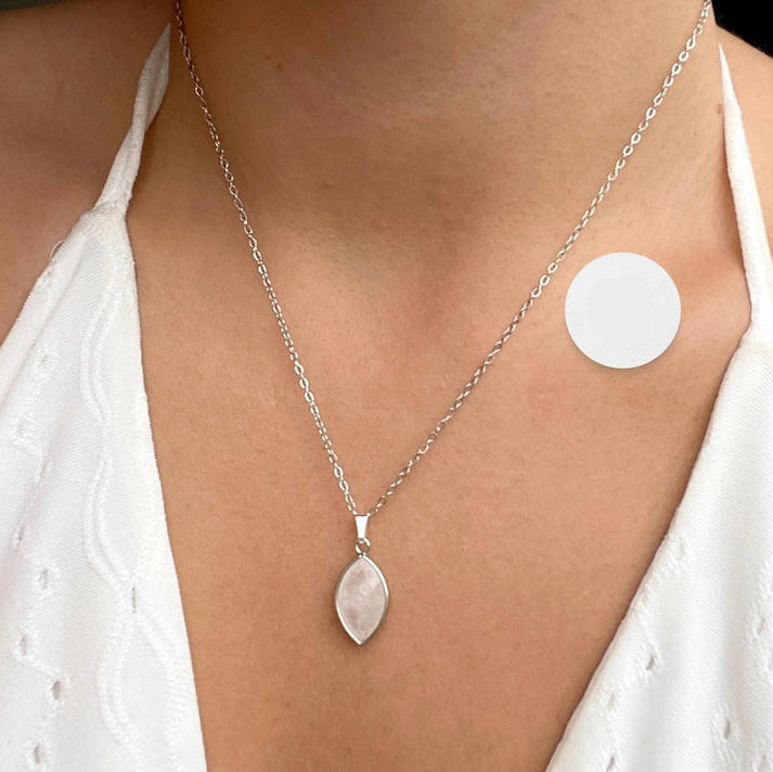 Clear Quartz Necklace - Teardrop Shape