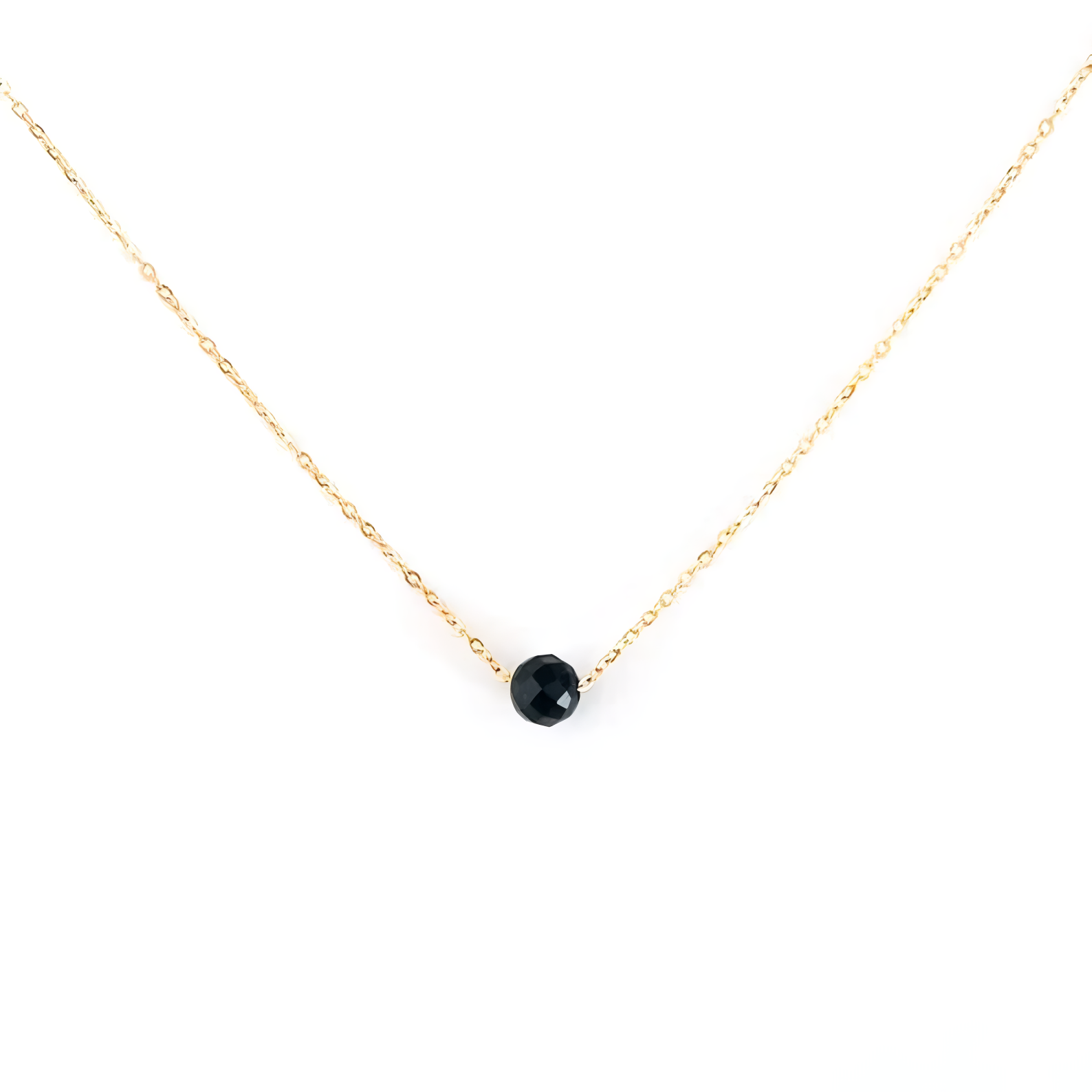Tourmaline Necklace - Faceted S925 Silver with Gold Plating