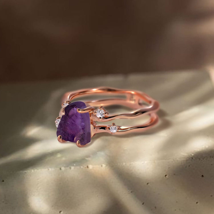 Amethyst Ring - Raw Crystal