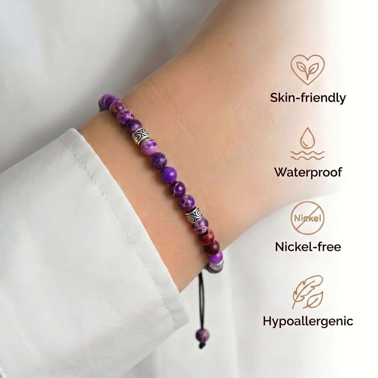 Tibetan Energy Bracelet - Purple Jasper