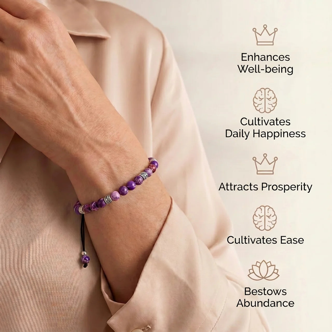 Tibetan Energy Bracelet - Purple Jasper