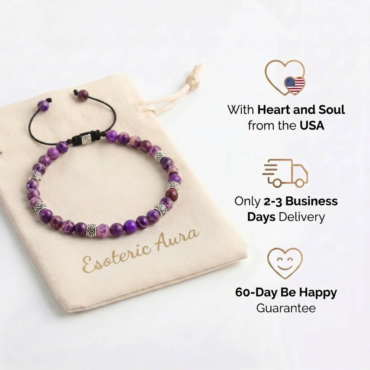 Tibetan Energy Bracelet - Purple Jasper