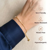Moonstone Bracelet - Silver with Gold Plating