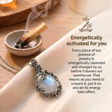 Moonstone Necklace - Wire Pendant