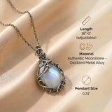 Moonstone Necklace - Wire Pendant