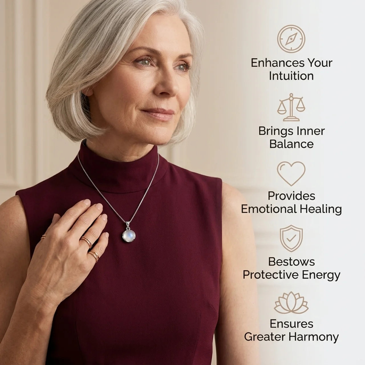 Moonstone Necklace - Medallion
