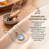 Moonstone Necklace - Round Cut Pendant