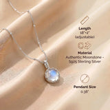 Moonstone Necklace - Round Cut Pendant