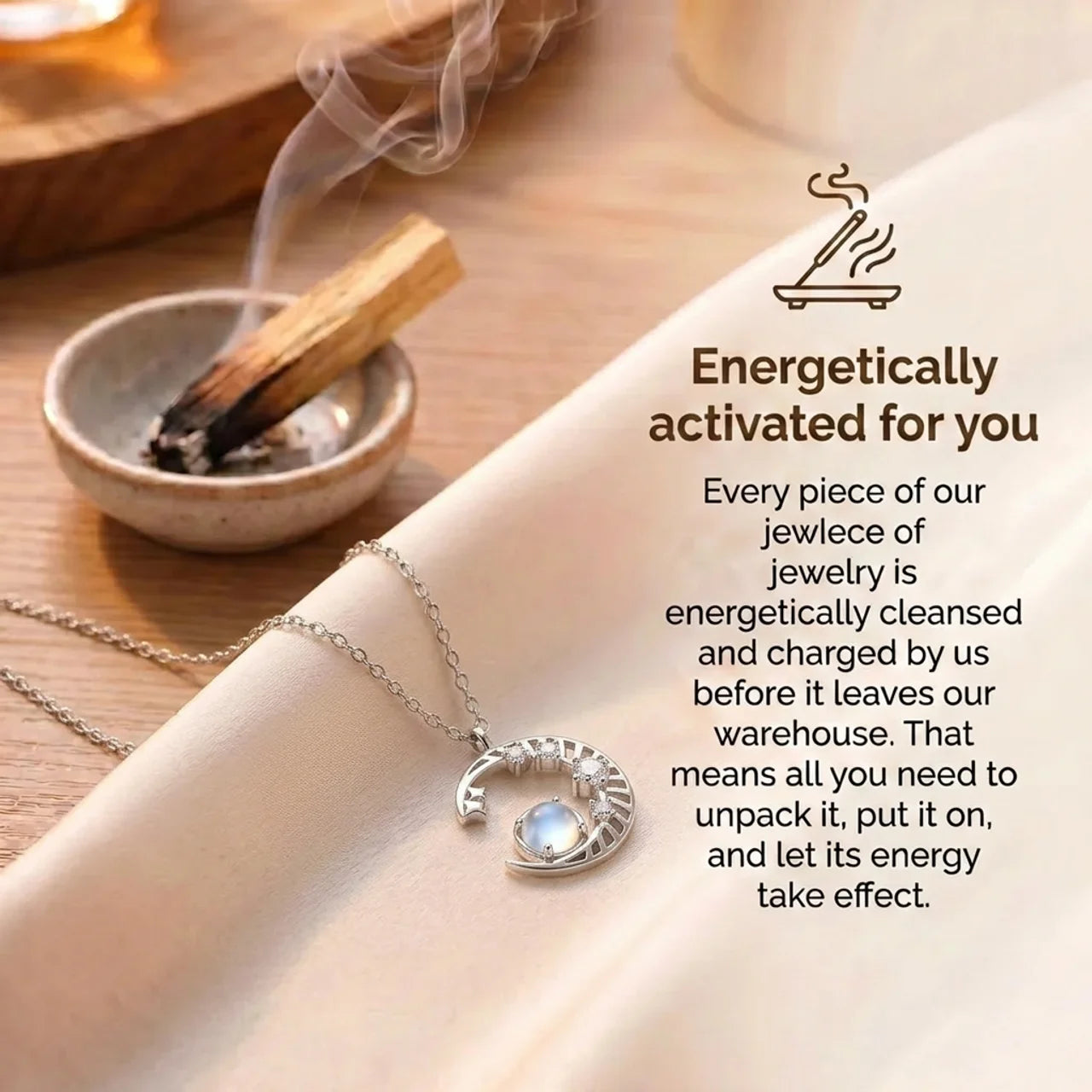 Moonstone Necklace - Moon Pendant