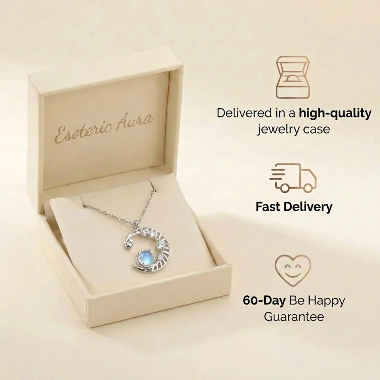 Moonstone Necklace - Moon Pendant