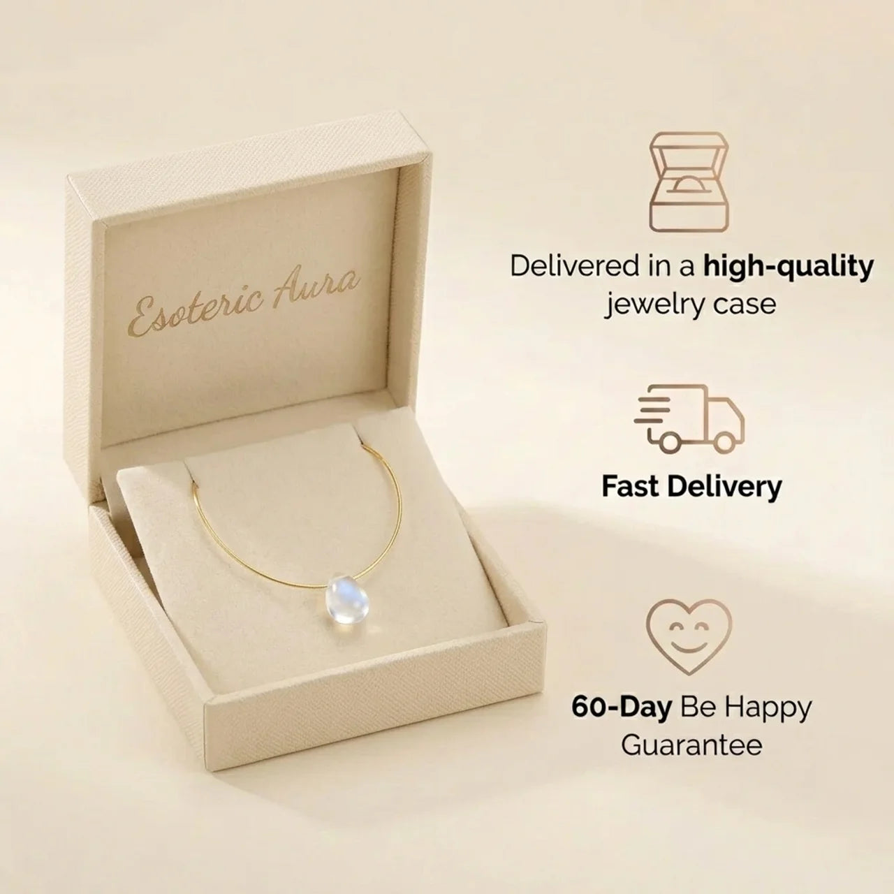 Moonstone Necklace - Delicate Natural Pendant