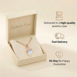 Moonstone Necklace - Hexagon with Crystals