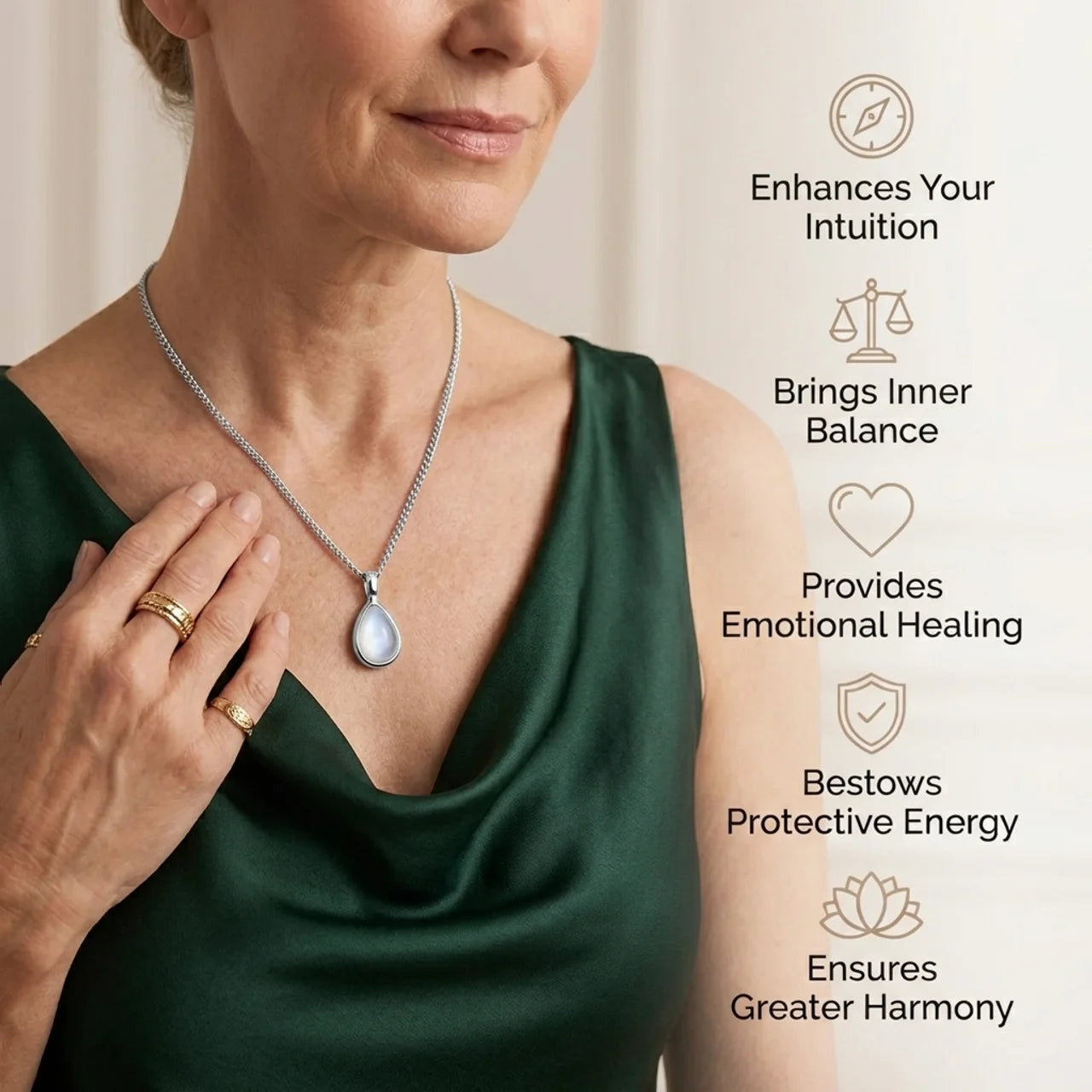 Moonstone Necklace - Silver
