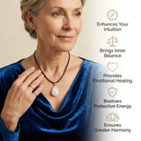 Moonstone Necklace - Teardrop Shape Leather Cord