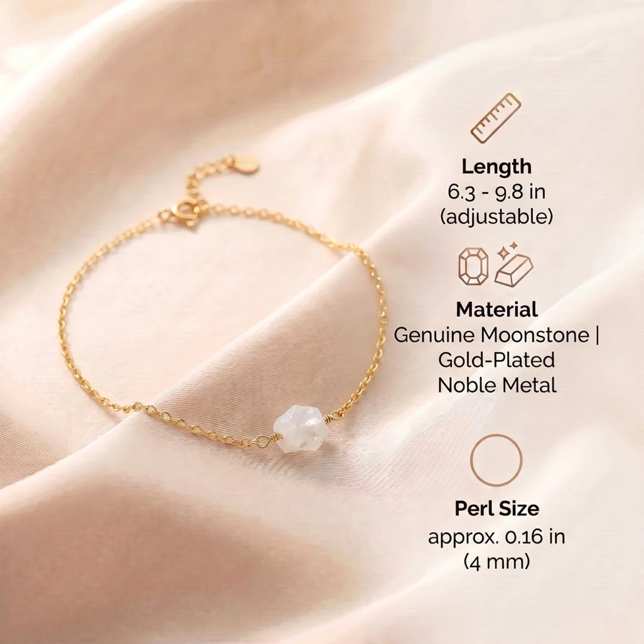 Moonstone Bracelet - Unprocessed