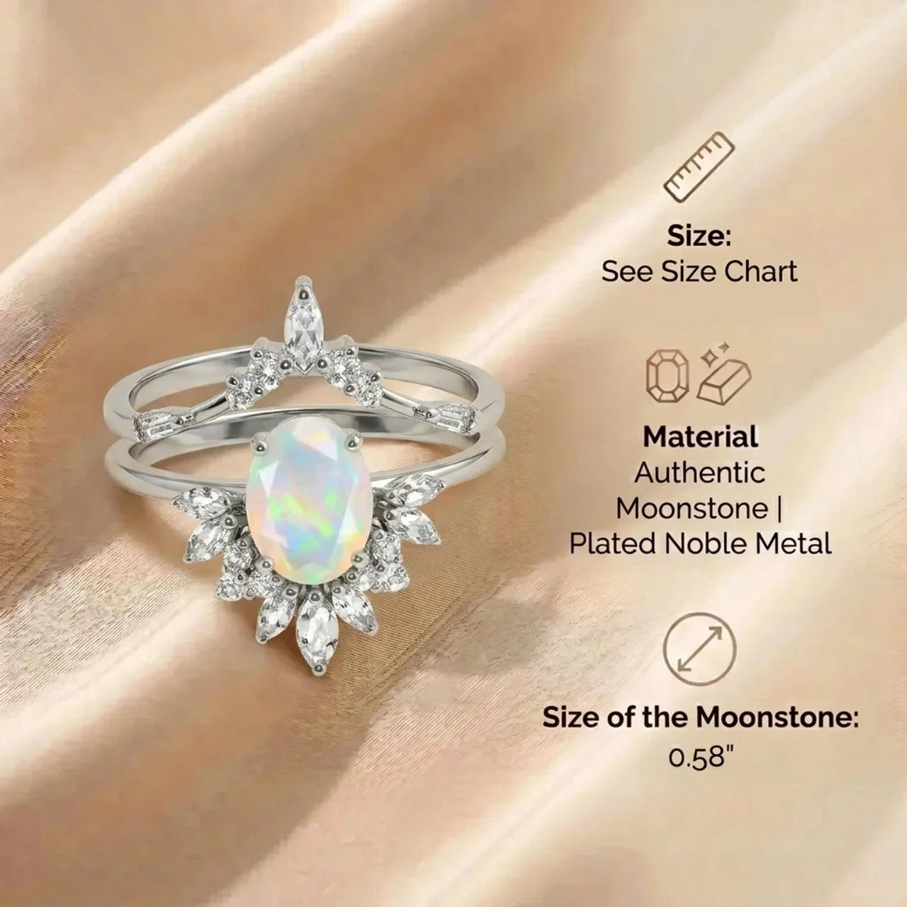 Moonstone Ring - Queen